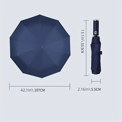 Fully Automatic Folding Umbrella - Adjustable Rotating LED Flashlight Umbrella 10 Bones Three Folding Anti-Wind - For Men & Women - Suitable for Rainy Days & Nighttime Walking - Perfect Gift for Commuters & Outdoor Enthusiast
