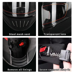 Motorcycle helmet, retro helmet, motorcycle helmet, full helmet for both men and women