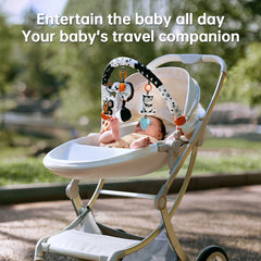 TUMAMA Baby Plush Arch Sensory Toys for Car Seat Stroller Crib Baby Play Hanging Toys Detachable Rustling Owl Rebound Elephant