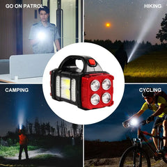 Solar-Powered Rechargeable LED Camping Light – Portable Dual Light Source (USB) for Outdoor, Searchlight & Strong Flashlight