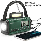 Hot 10000mAh Emergency Radio Portable Solar Hand Crank Radio AM/FM/NOAA LED Flashlight SOS Alarm Power Bank Droppshipping