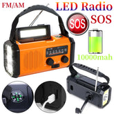 Solar battery operated radio Powered AM FM rechargeable portable radio Emergency Radio survival with crank Multifunctional radio