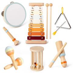 Baby Sensory Rattle Toys with Modern Boho Xylophone Educational Baby Musical Toys Montessori Toys for Kids Preschool Educational