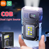 Xiaomi New Multifunctional COB Flashlight Ajustable Angle Outdoor Torch Portable Keychain Light Magnetic Camping Warning Lamp