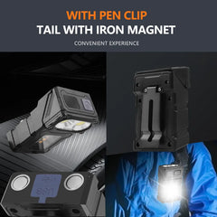 1/2PC MINI LED Flashlight USB Rechargeable Portable Tail magnet flashlight Super Bright Camping Lantern Side COB emergency light