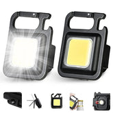 Mini LED Flashlight Keychain Multifunctional Portable COB Camping Lamps USB Charging Work Lights Outdoor Pocket Lamp With Magnet