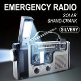 Solar Hand Crank Emergency Radio AM/FM/SW Multi-band With Flashlight, Reading Light, Siren, Mobile Phone Charging Function