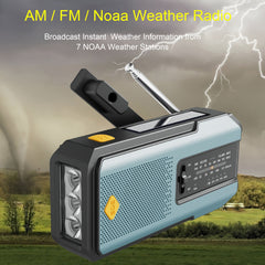 [Hand Crank Radio] Daykit Emergency Hand Crank Radio - 3-LED Flashlight, Solar Power, 2000mAh Battery, AM/FM/NOAA Weather Alerts - Camping, Hiking & Outdoor Preparedness