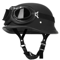 Motorcycle Helmet German Leather Style Pilot Motorcycle Open Face Retro Half Helmet Cruise Chopper Biker DOT Certification S-XXL