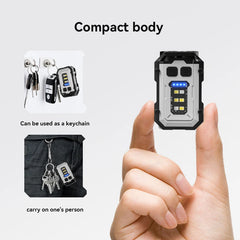 Warsun Portable Mini Keychain Light LED High Bright Flashlight Dual Light Source Camping Fishing Multi-function Tool Torch Lamp