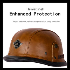 Motorcycle Half Helmet German Leather Vintage Helmet Casco Moto Motorcycle Open Face Helmet Biker Pilot
