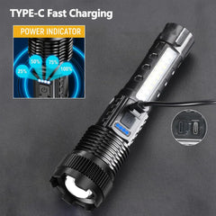 High Power Led Flashlight Portable Rechargeable Led Lamp Telescopic Zoom Torch Light Camping Hand Lantern