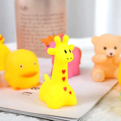 13pcs Baby Kids Bathing Toys Cute Animals Swimming Water Toys Soft Rubber Float Squeeze Sound Kids Wash Play Funny Toys Gifts