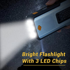 [Hand Crank Radio] Daykit Emergency Hand Crank Radio - 3-LED Flashlight, Solar Power, 2000mAh Battery, AM/FM/NOAA Weather Alerts - Camping, Hiking & Outdoor Preparedness